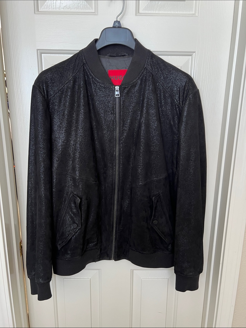 HUGO Black Men's Shimmery Bomber Jacket